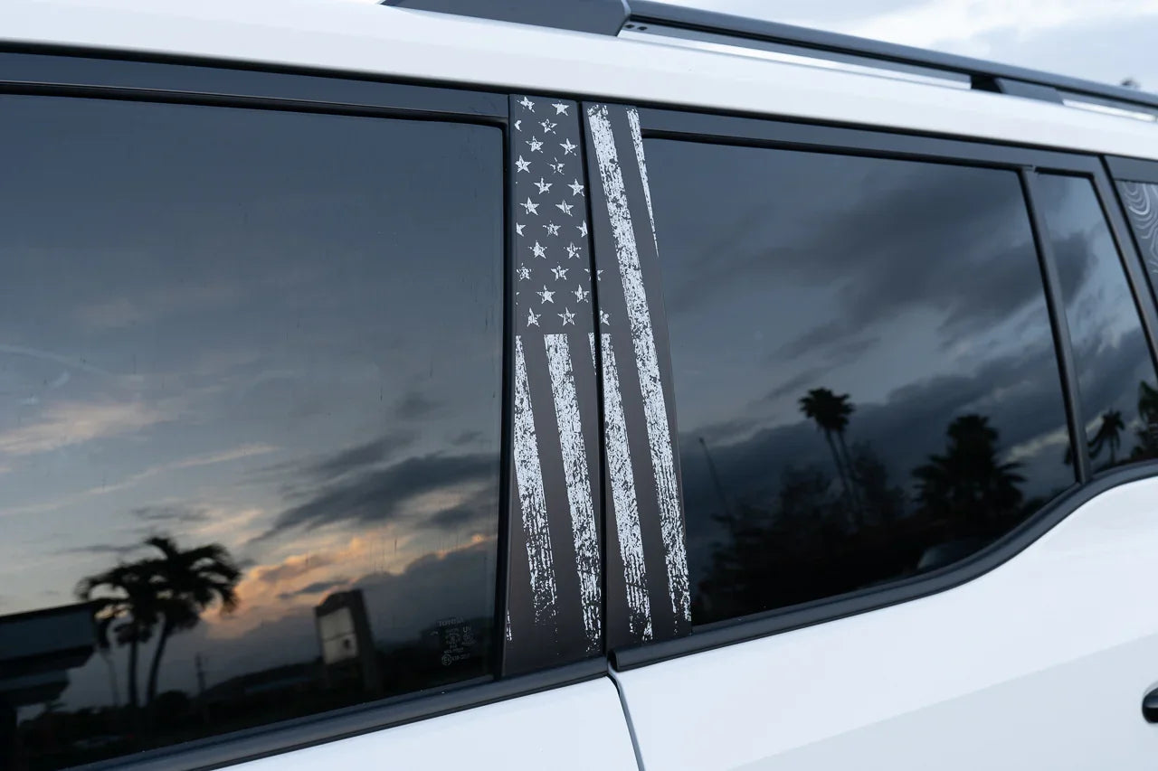 American Flag B Pillar Overlays - 2024+ Land Cruiser / GX 550 StickerFab