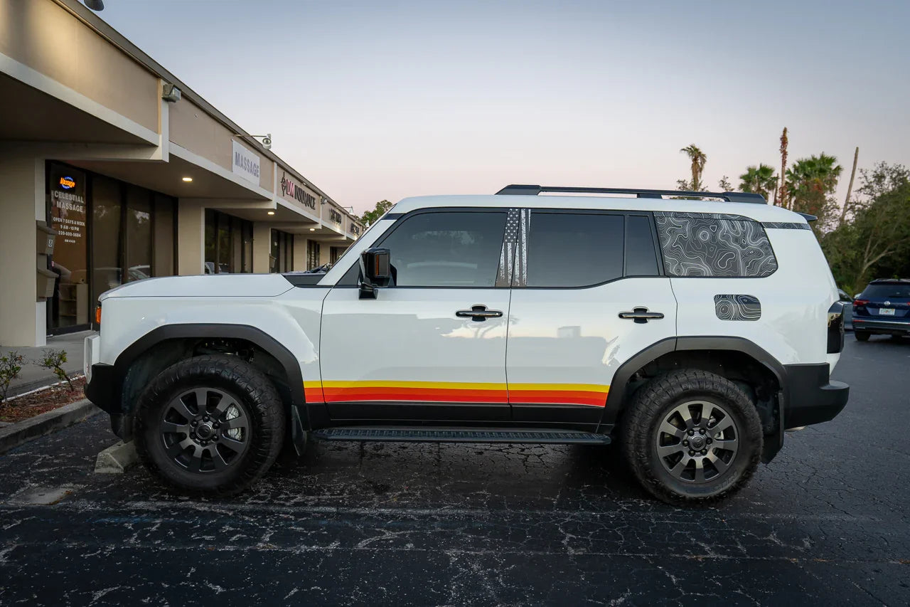 American Flag B Pillar Overlays - 2024+ Land Cruiser / GX 550 StickerFab