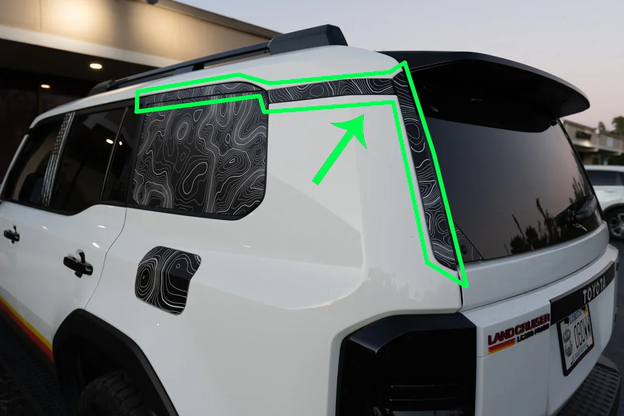 Topographic Rear Trim Overlays (6pcs) - 2024+ Land Cruiser / GX 550 StickerFab