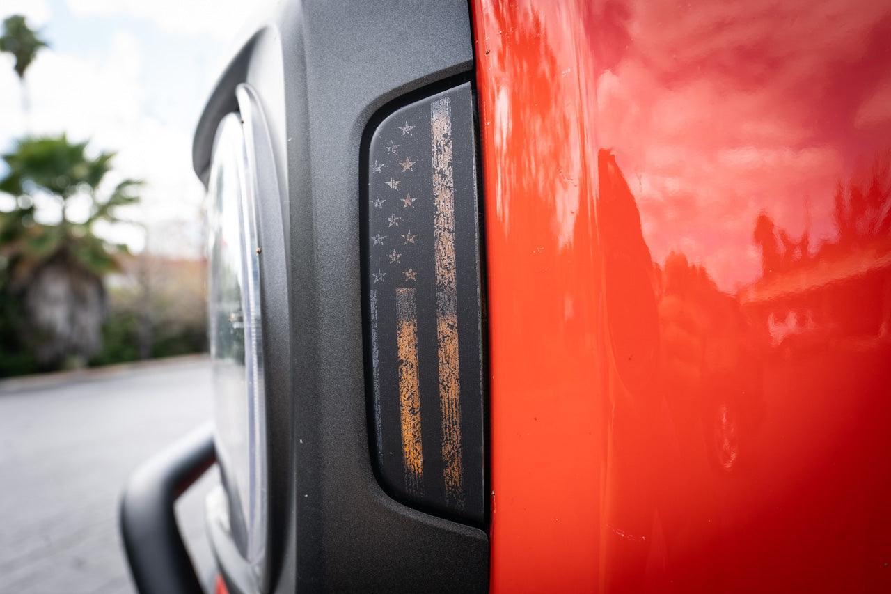 Distressed American Flag Sidemarker Overlays - 2021+ Bronco (ALL) StickerFab