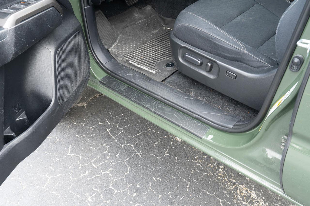 Topo Door Sill Protectors - 2016-2023 Tacoma Double Cab StickerFab