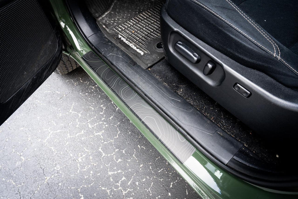 Topo Door Sill Protectors - 2016-2023 Tacoma Double Cab StickerFab