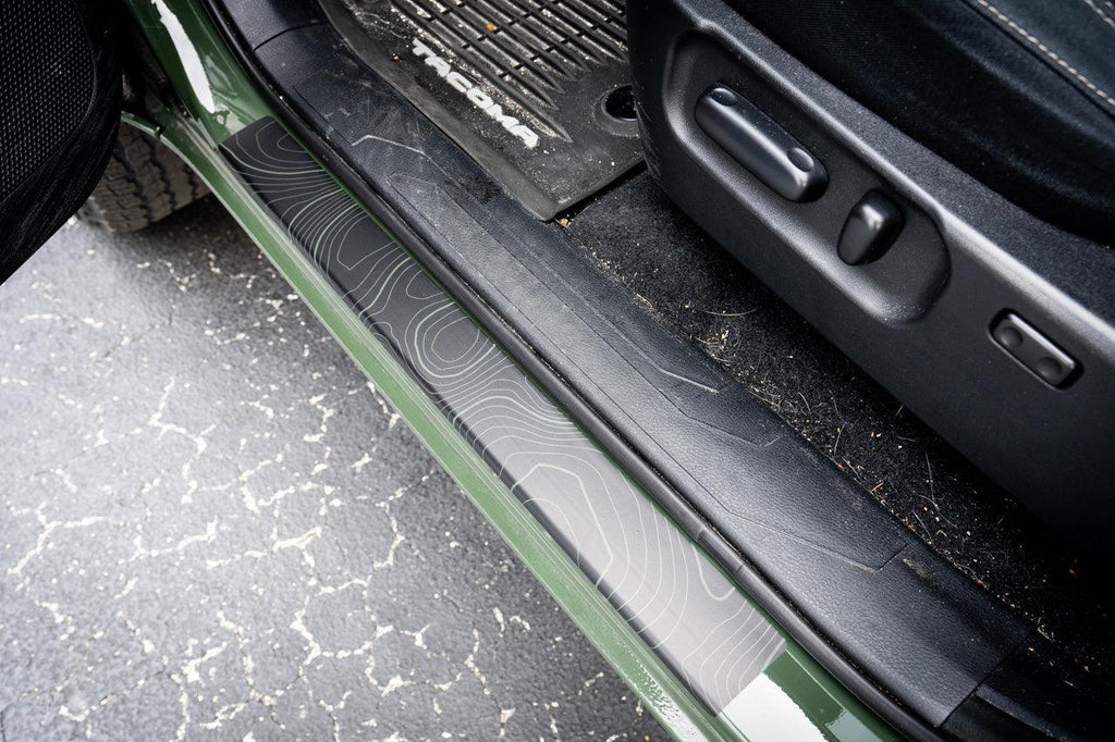 Topo Door Sill Protectors - 2016-2023 Tacoma Double Cab StickerFab