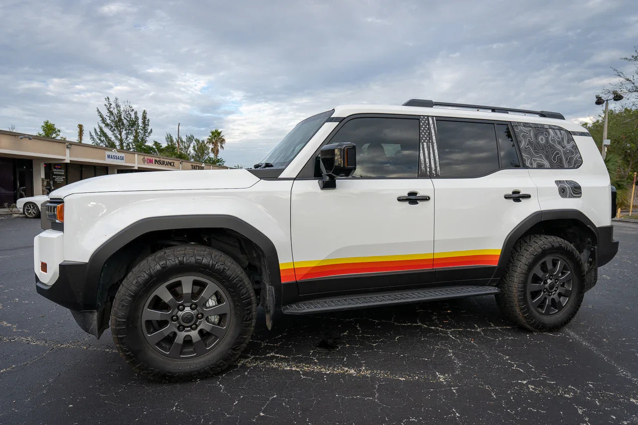 American Flag B Pillar Overlays - 2024+ Land Cruiser / GX 550 StickerFab