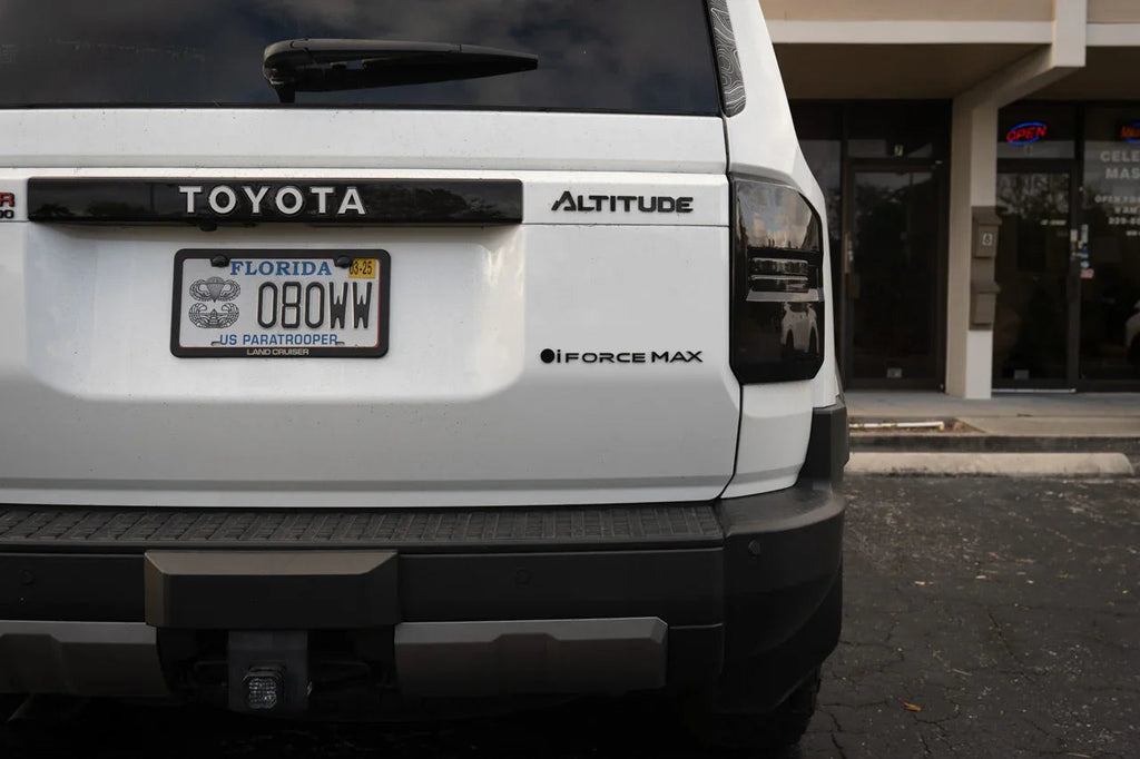 Black iForceMax Acrylic Tailgate Emblem - 2024+ Land Cruiser StickerFab