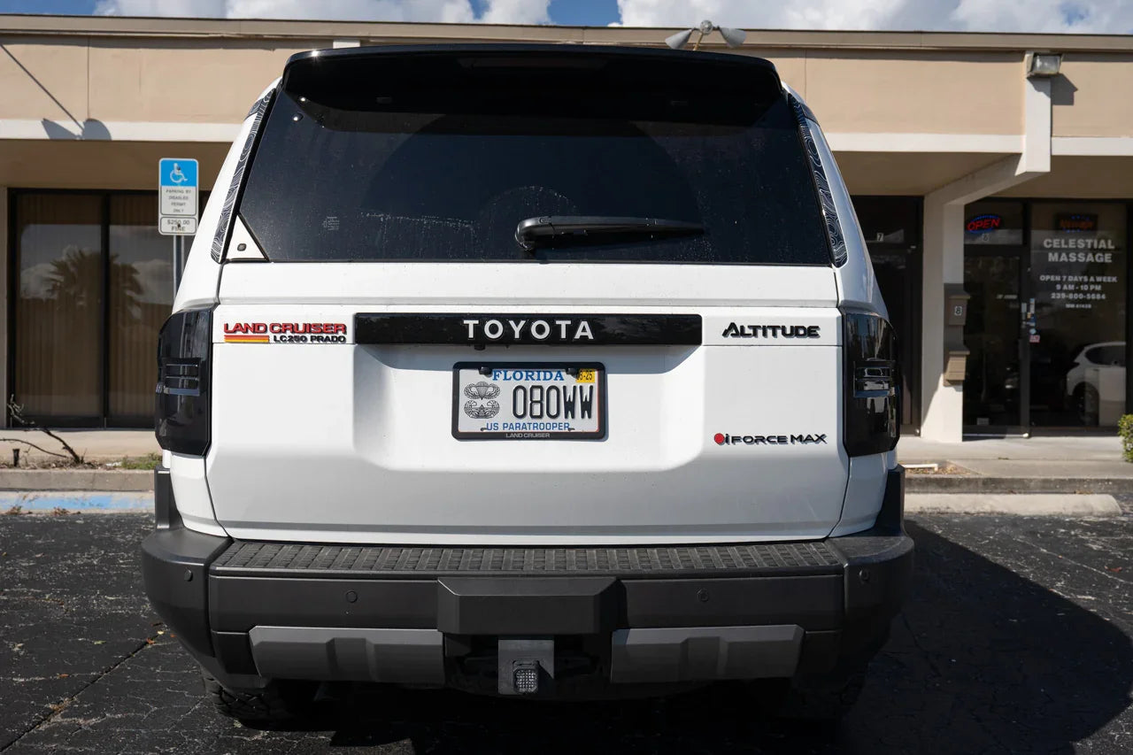 Black iForceMax Acrylic Tailgate Emblem - 2024+ Land Cruiser StickerFab