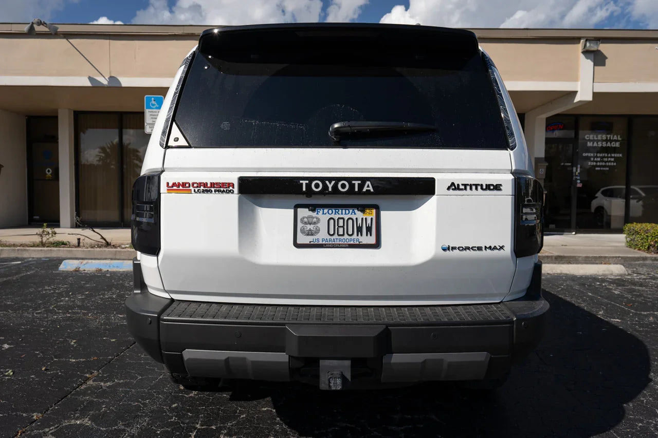 Black iForceMax Acrylic Tailgate Emblem - 2024+ Land Cruiser StickerFab