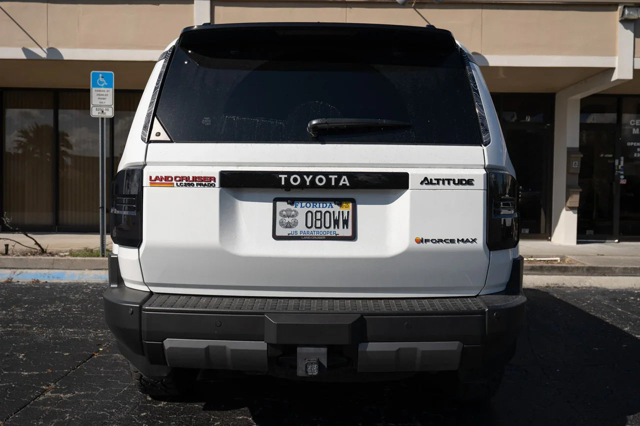 Black iForceMax Acrylic Tailgate Emblem - 2024+ Land Cruiser StickerFab