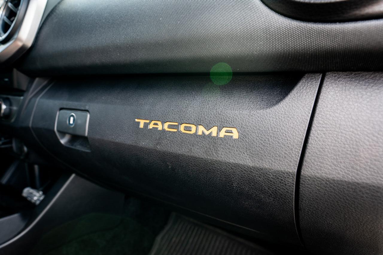 Glove Box "TACOMA" Logo Inlays (Standard Series) - 2016-2023 Tacoma StickerFab