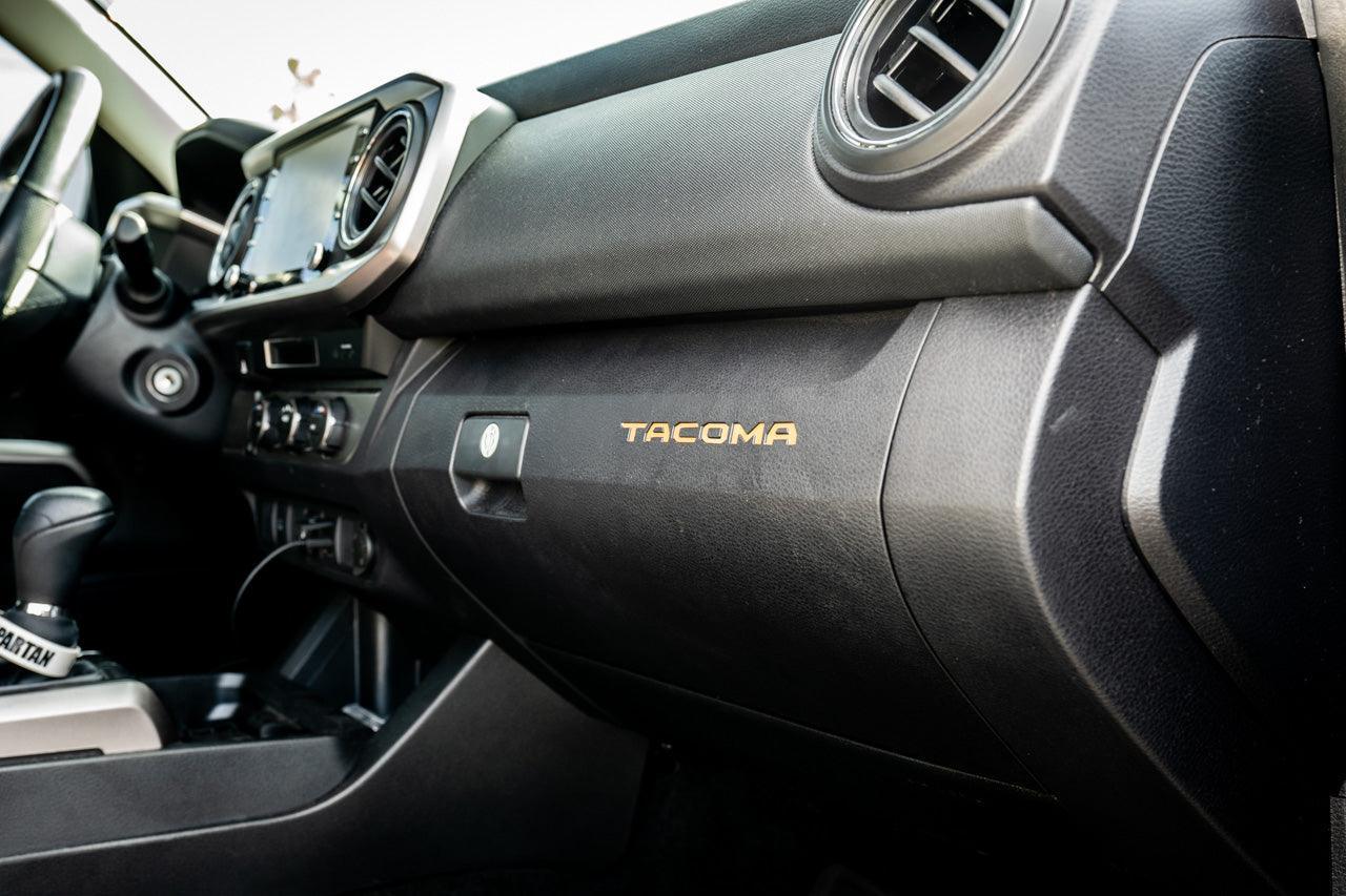 Glove Box "TACOMA" Logo Inlays (Standard Series) - 2016-2023 Tacoma StickerFab