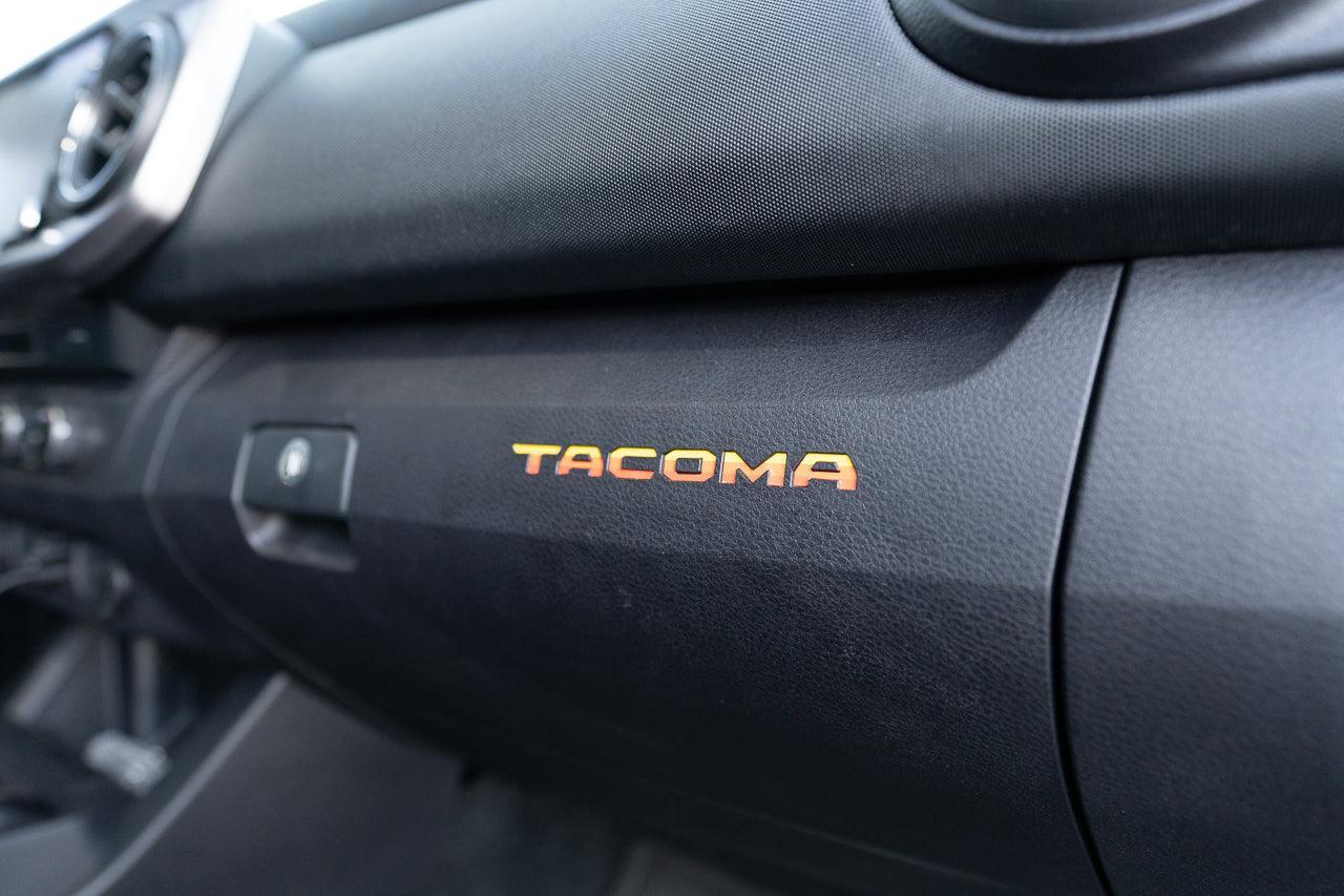 Glove Box "TACOMA" Logo Inlays (Printed Series) - 2016-2023 Tacoma StickerFab
