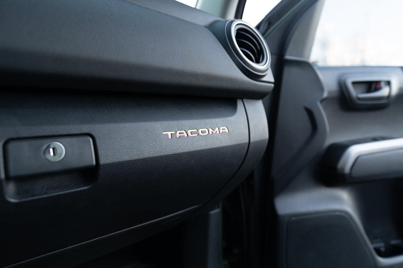 Glove Box "TACOMA" Logo Inlays (Printed Series) - 2016-2023 Tacoma StickerFab