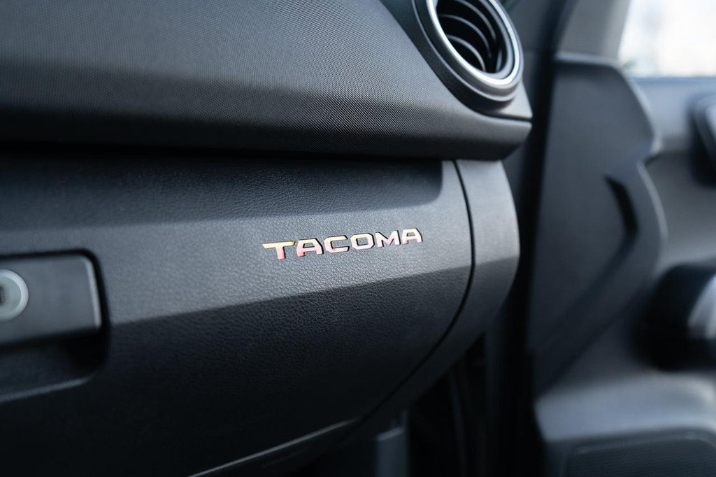 Glove Box "TACOMA" Logo Inlays (Printed Series) - 2016-2023 Tacoma StickerFab
