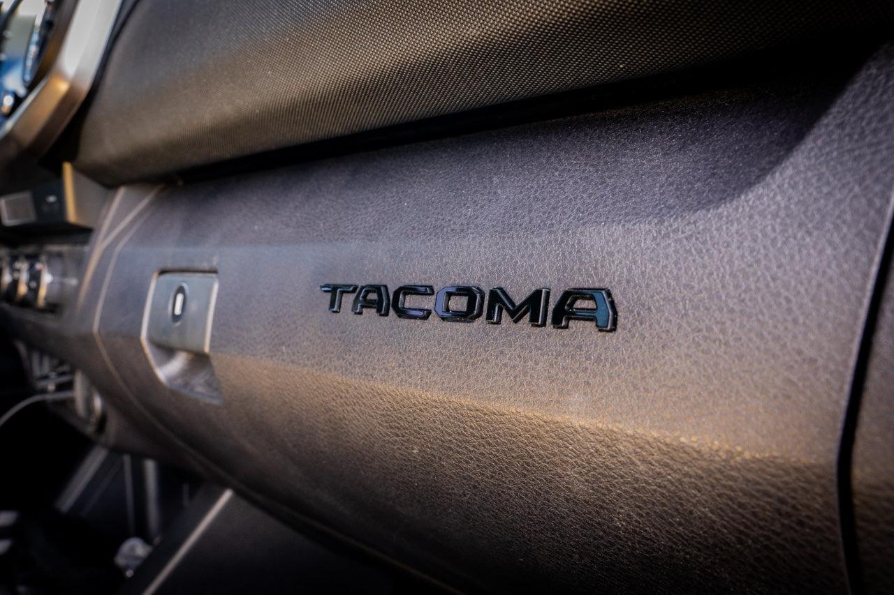 Glove Box "TACOMA" Acrylic Logo Inlays (Laser Series) - 2016-2023 Tacoma StickerFab