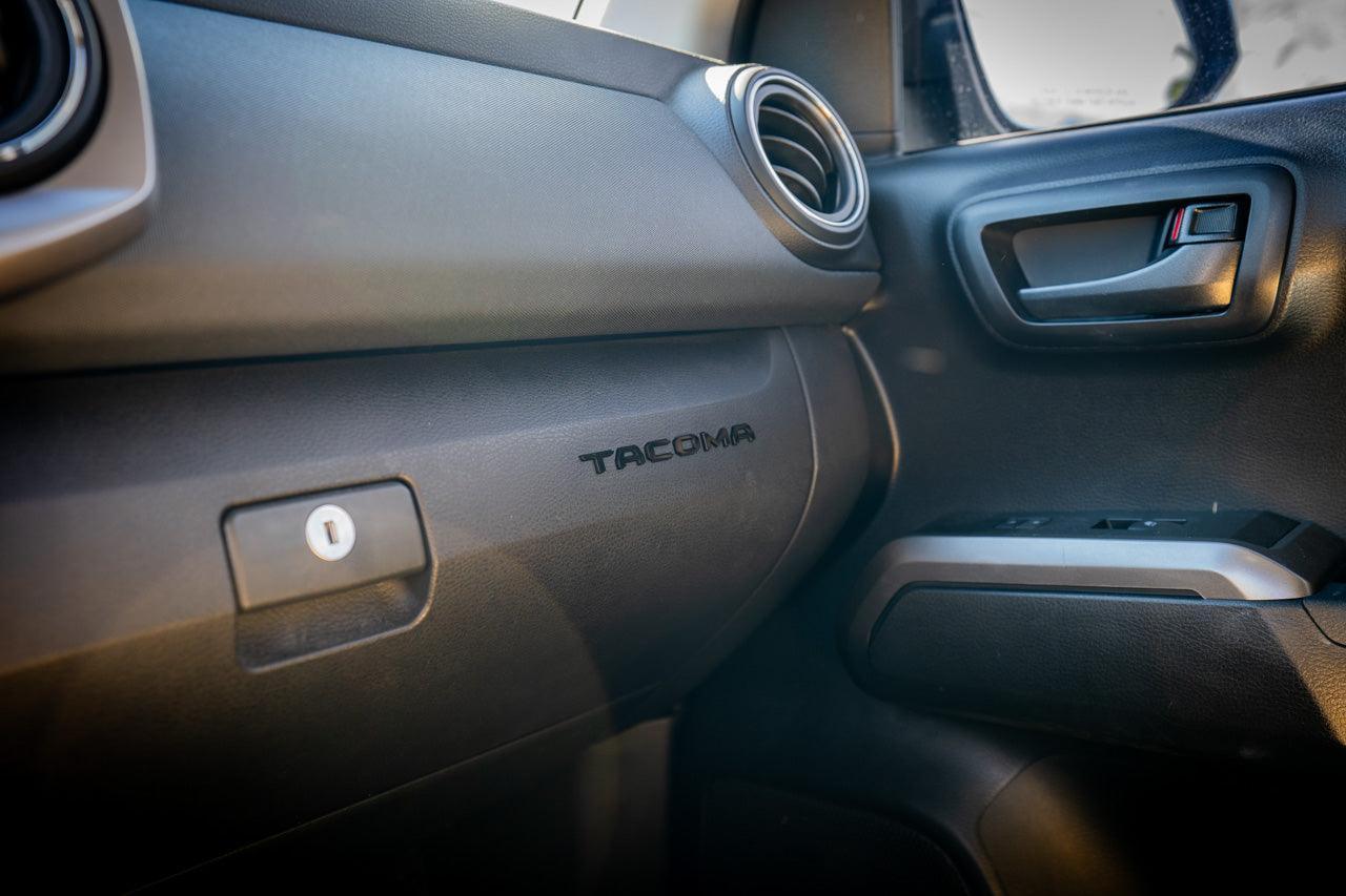 Glove Box "TACOMA" Acrylic Logo Inlays (Laser Series) - 2016-2023 Tacoma StickerFab