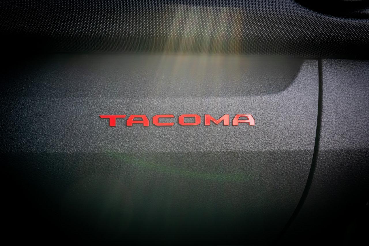 Glove Box "TACOMA" Acrylic Logo Inlays (Laser Series) - 2016-2023 Tacoma StickerFab