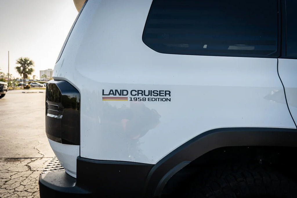 1958 Press Release Style Rear Fender Vinyl Decal Kit (Pair) - 2024+ Land Cruiser 1958 StickerFab