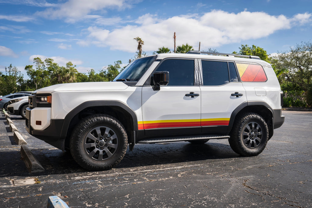 TRD Style Topographic Rear Window Overlays - 2024+ Land Cruiser StickerFab