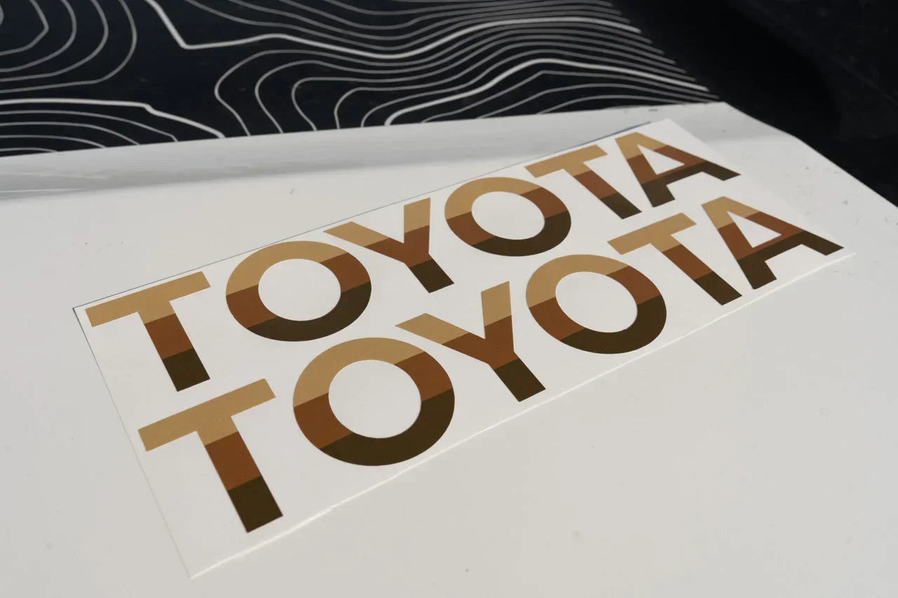 TOYOTA Simple Front Grille Emblem Overlays - 2024+ Land Cruiser StickerFab