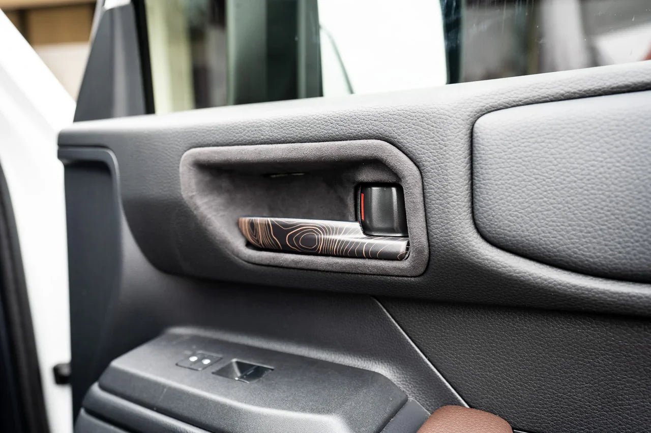 Topographic Interior Door Handle Overlays - 2024+ Land Cruiser StickerFab