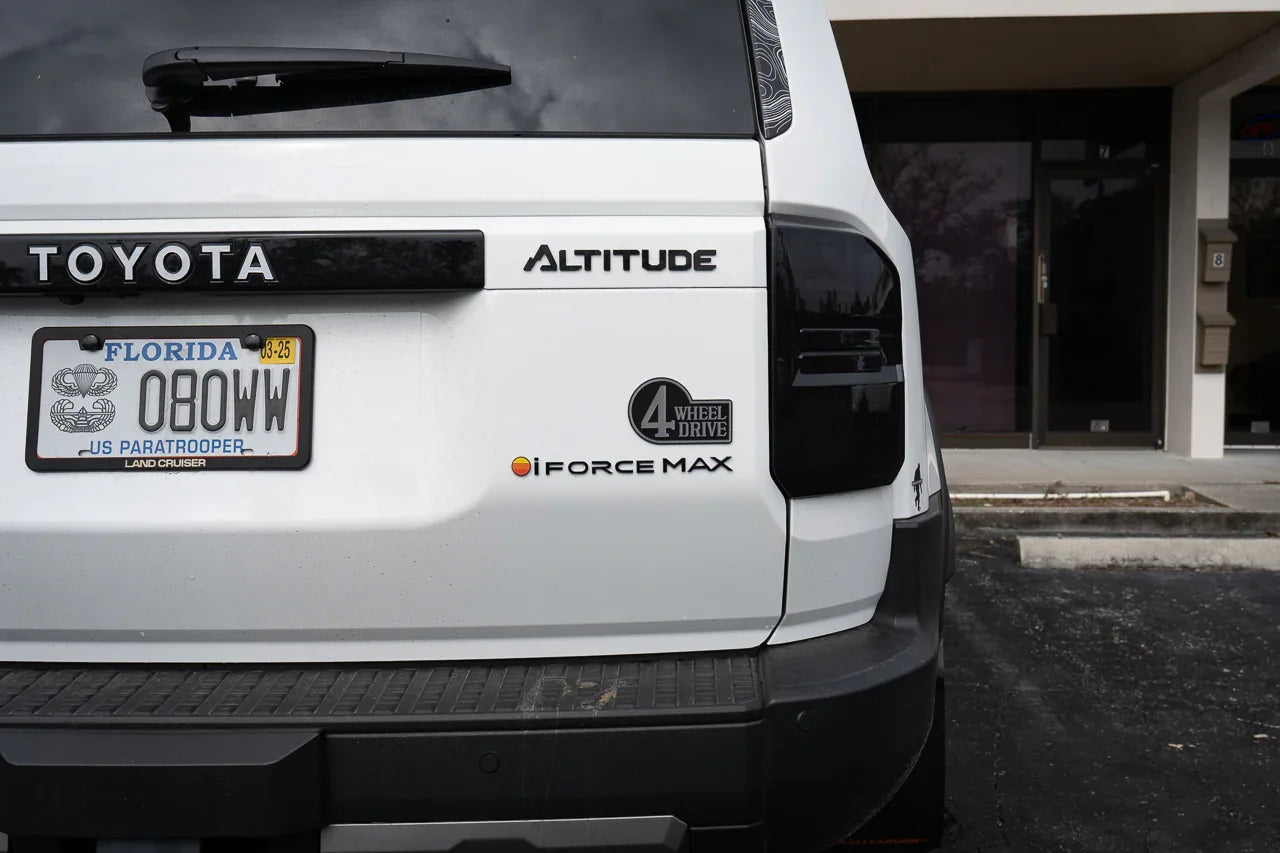 Retro 4 Wheel Drive Two Color Acrylic Emblem - 2024+ Land Cruiser / GX 550 / Tacoma / 2025+ 4Runner StickerFab