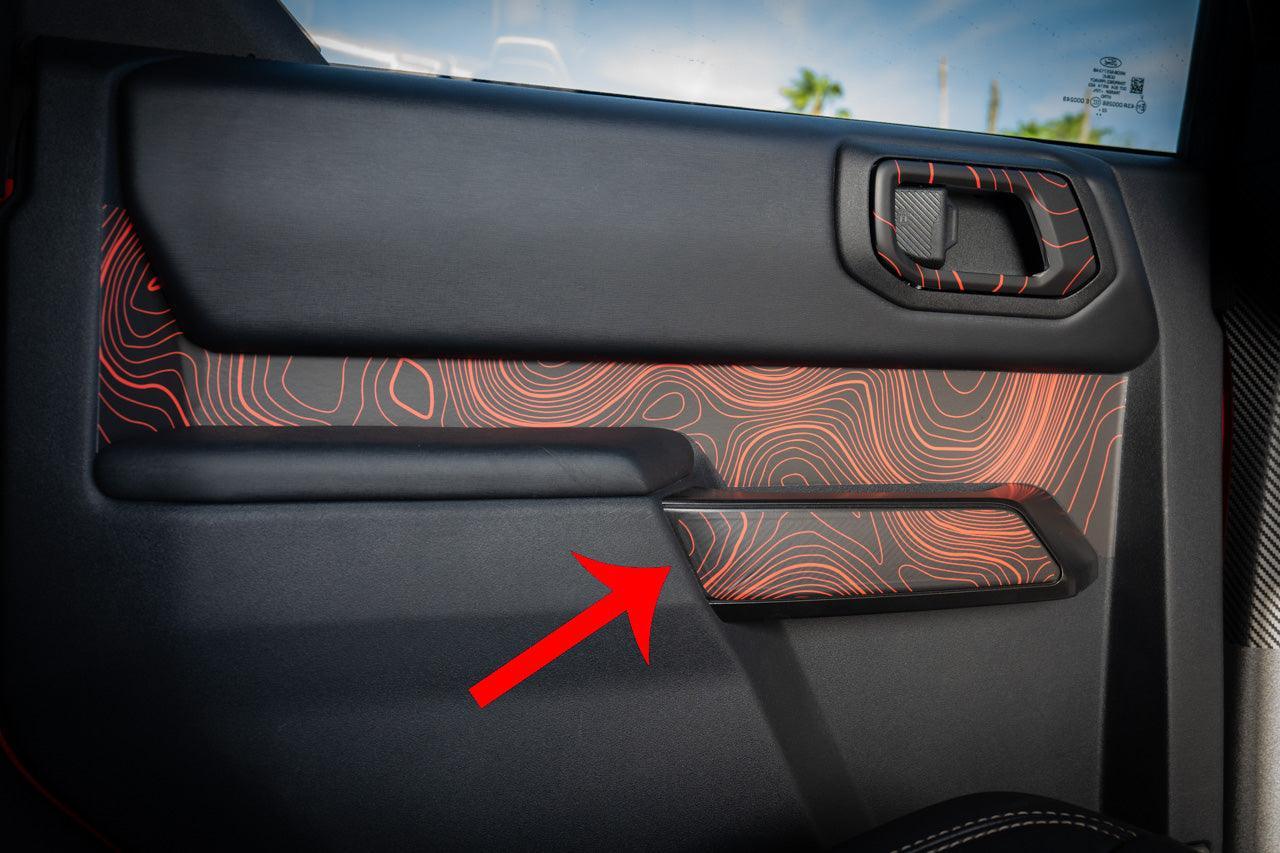 Topo Interior Rear Door Grab Handle Overlay Kit (Printed Series) - 2021+ Bronco 4 Door StickerFab
