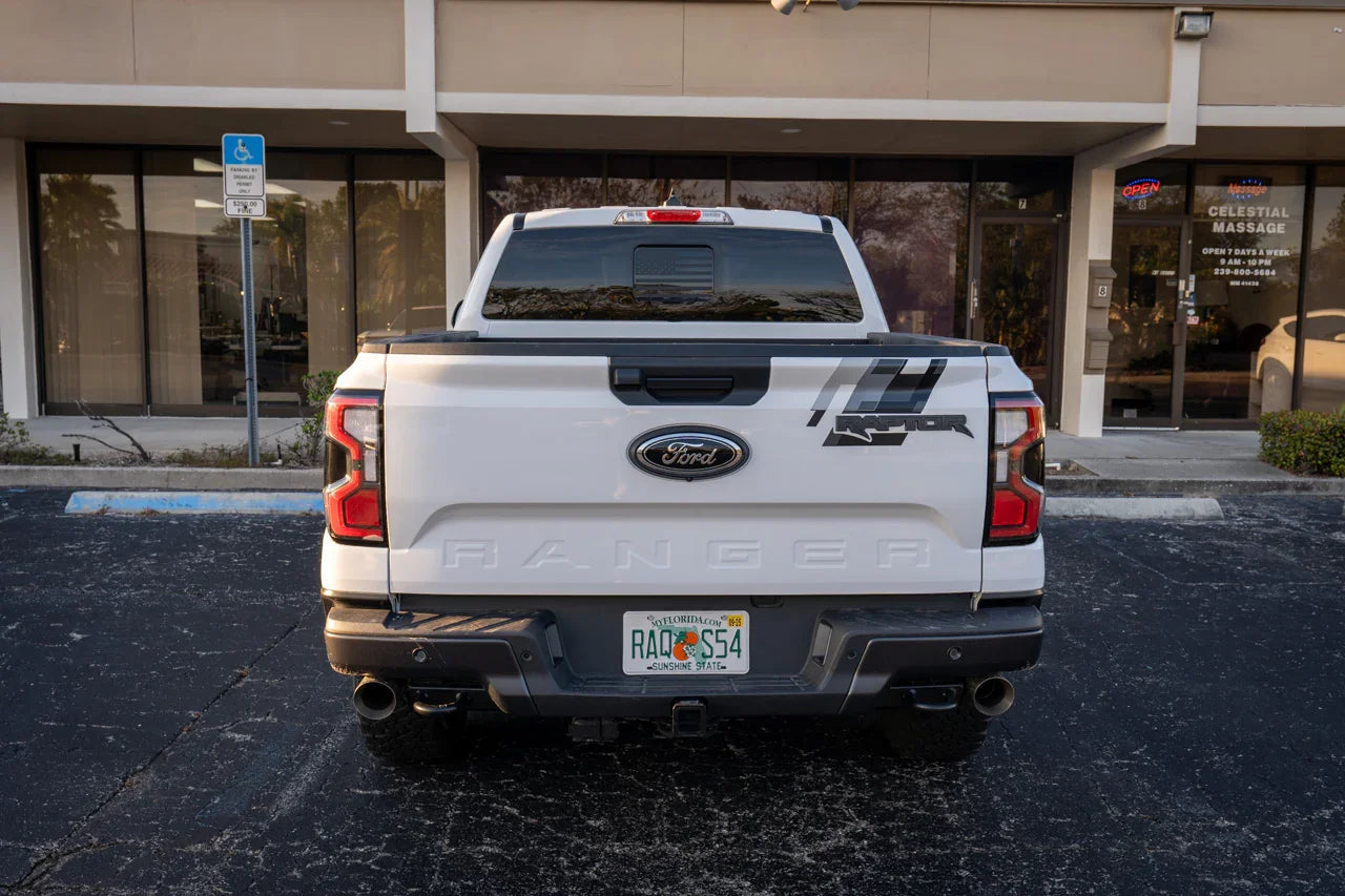 American Flag Rear Window Overlay - 2024+ Ranger w/ Small Center Rear Window StickerFab