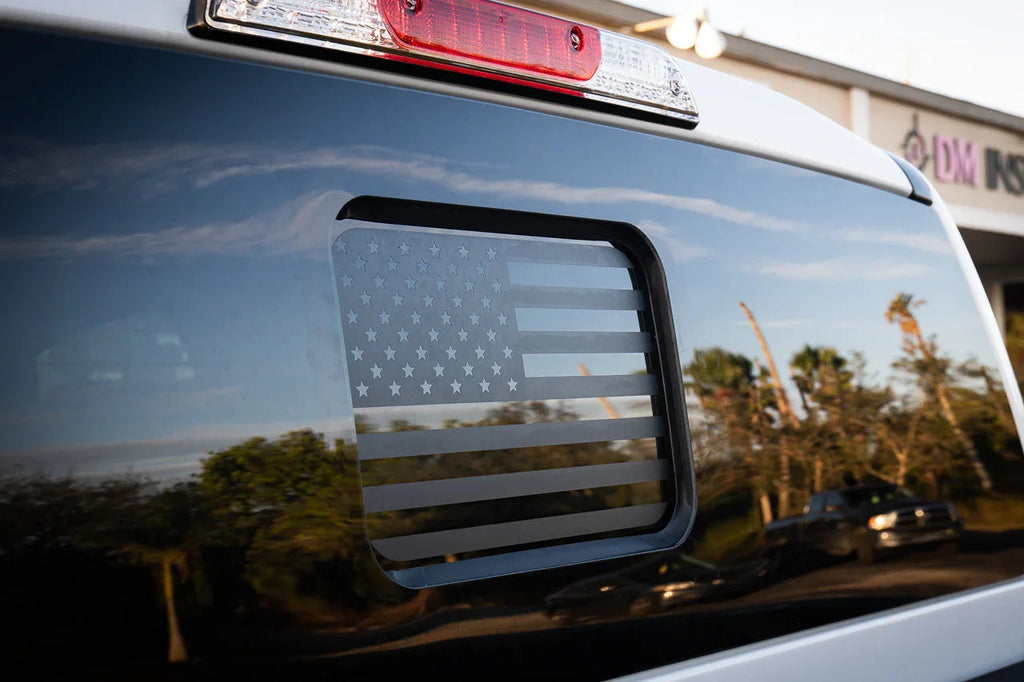 American Flag Rear Window Overlay - 2024+ Ranger w/ Small Center Rear Window StickerFab