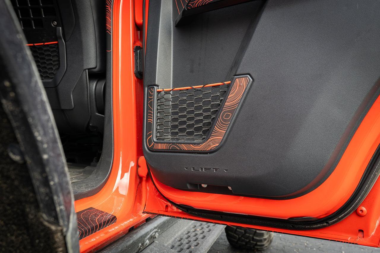 Topo Rear Door Net Trim Overlay Kit (Printed Series) - 2021+ Bronco StickerFab