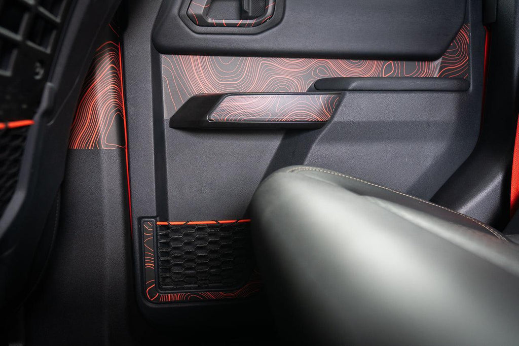 Topo Rear Door Net Trim Overlay Kit (Printed Series) - 2021+ Bronco StickerFab