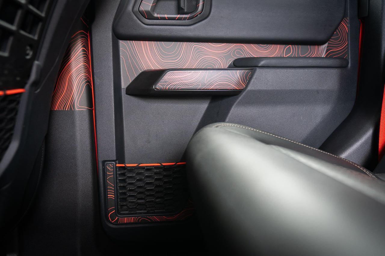 Topo Rear Door Net Trim Overlay Kit (Printed Series) - 2021+ Bronco StickerFab