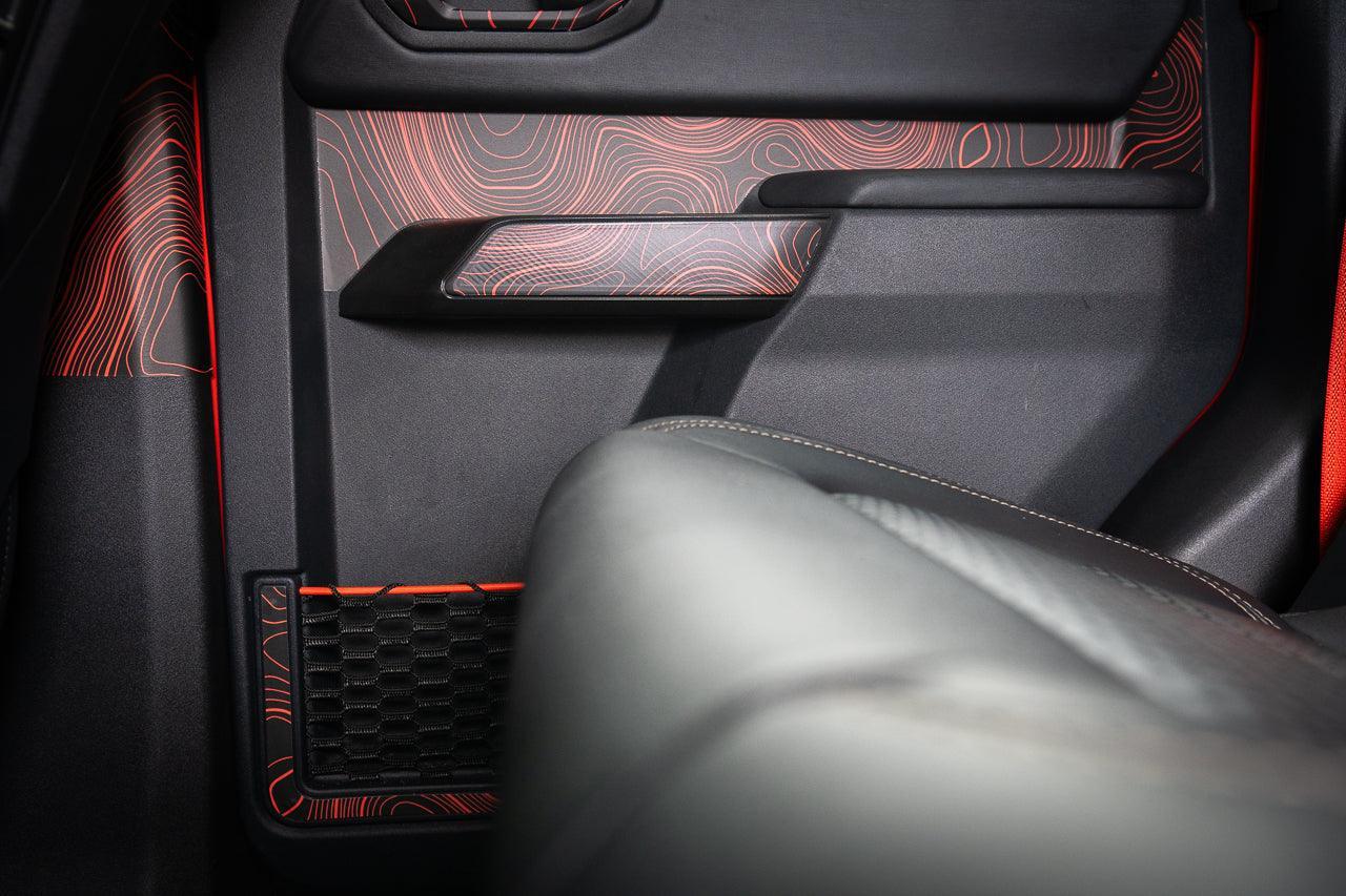 Topo Rear Door Net Trim Overlay Kit (Printed Series) - 2021+ Bronco StickerFab
