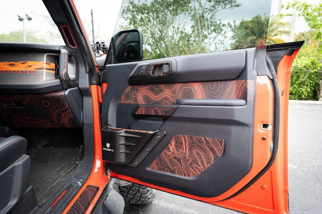 Topo Interior Door Cup Protector Kit - 2021+ Bronco StickerFab