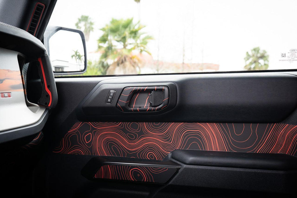 Topo Interior Door Cup Protector Kit - 2021+ Bronco StickerFab