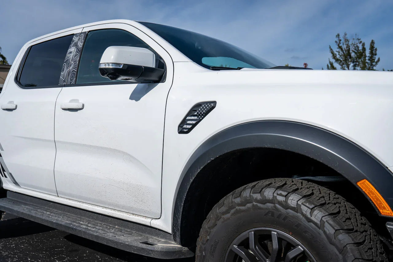 American Flag Fender Vent Overlays - 2024+ Ranger Raptor StickerFab