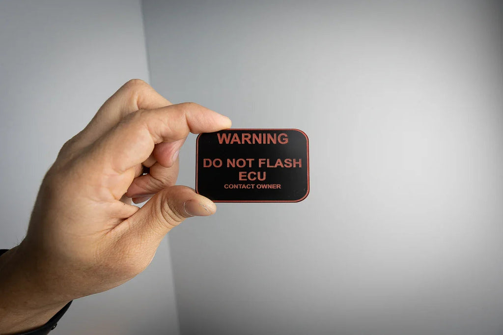 Acrylic Warning Do Not Flash Plate (OBD Port) - Universal StickerFab