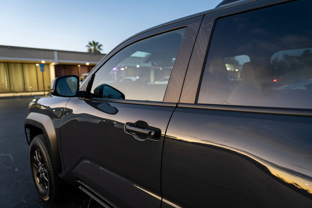Topographic B Pillar Overlays - 2024+ Tacoma Double Cab / 2025+ 4Runner StickerFab