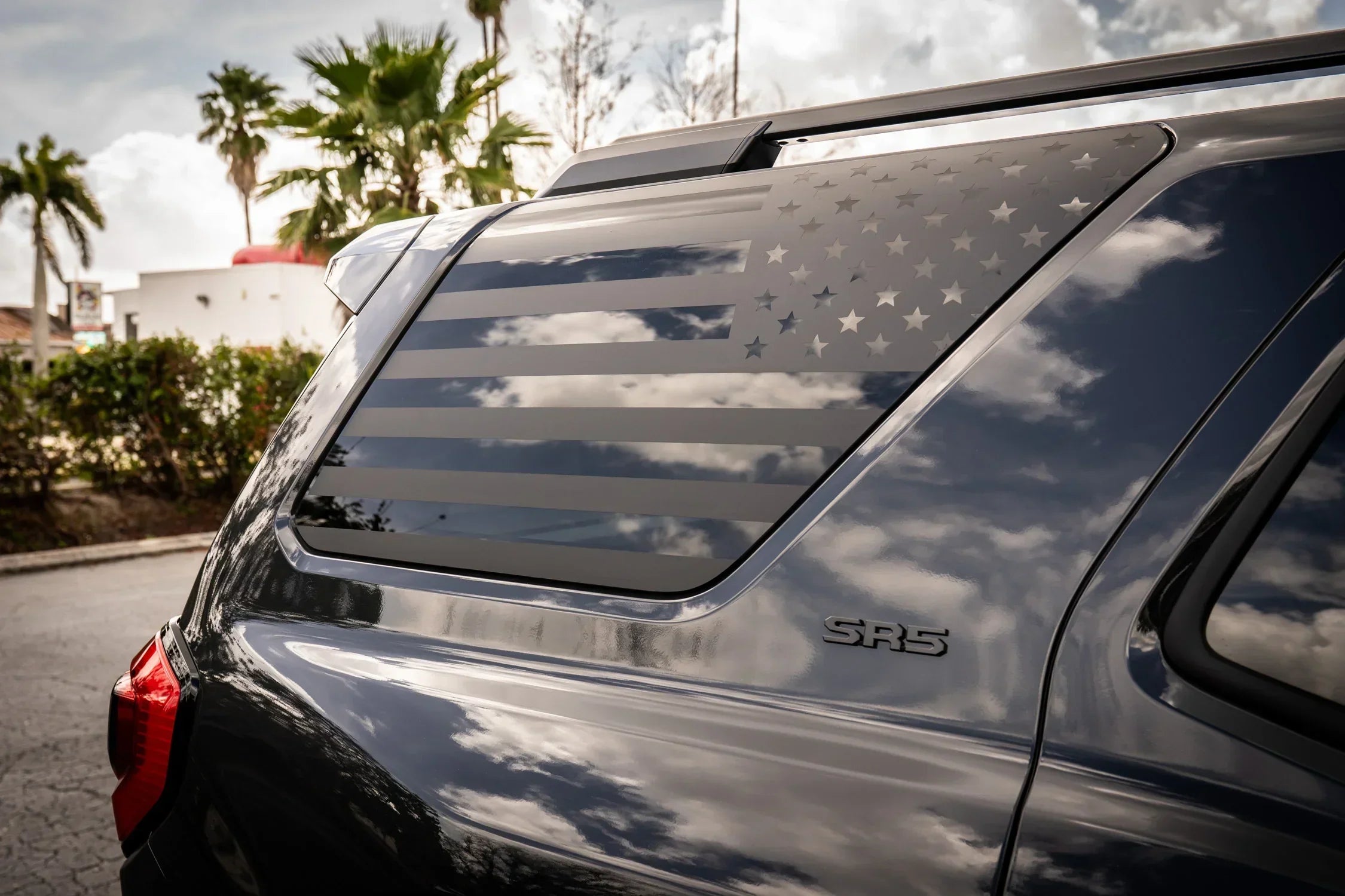American Flag Rear Window Overlays - 2021+ Bronco 4 Door StickerFab