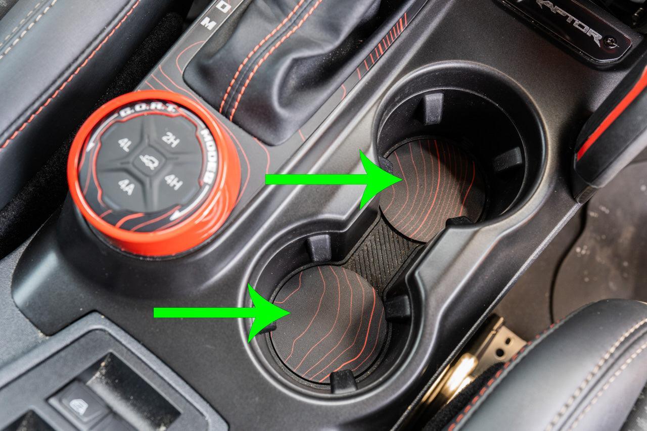 Topo Cup Holder Inserts (Printed Series + Acrylic) - 2021+ Bronco StickerFab