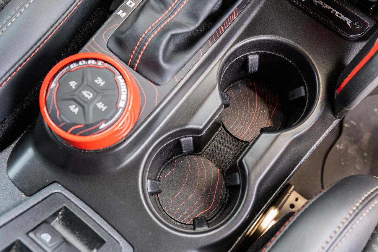 Topo Cup Holder Inserts (Printed Series + Acrylic) - 2021+ Bronco StickerFab