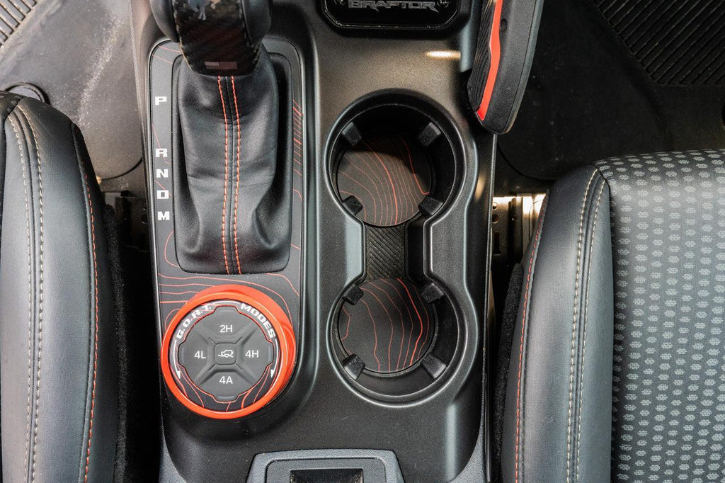 Topo Cup Holder Inserts (Printed Series + Acrylic) - 2021+ Bronco StickerFab