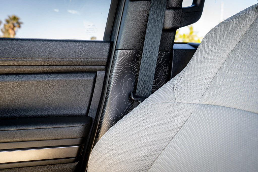 Topographic Seatbelt Panel Protection - 2024+ Tacoma / 2025+ 4Runner StickerFab
