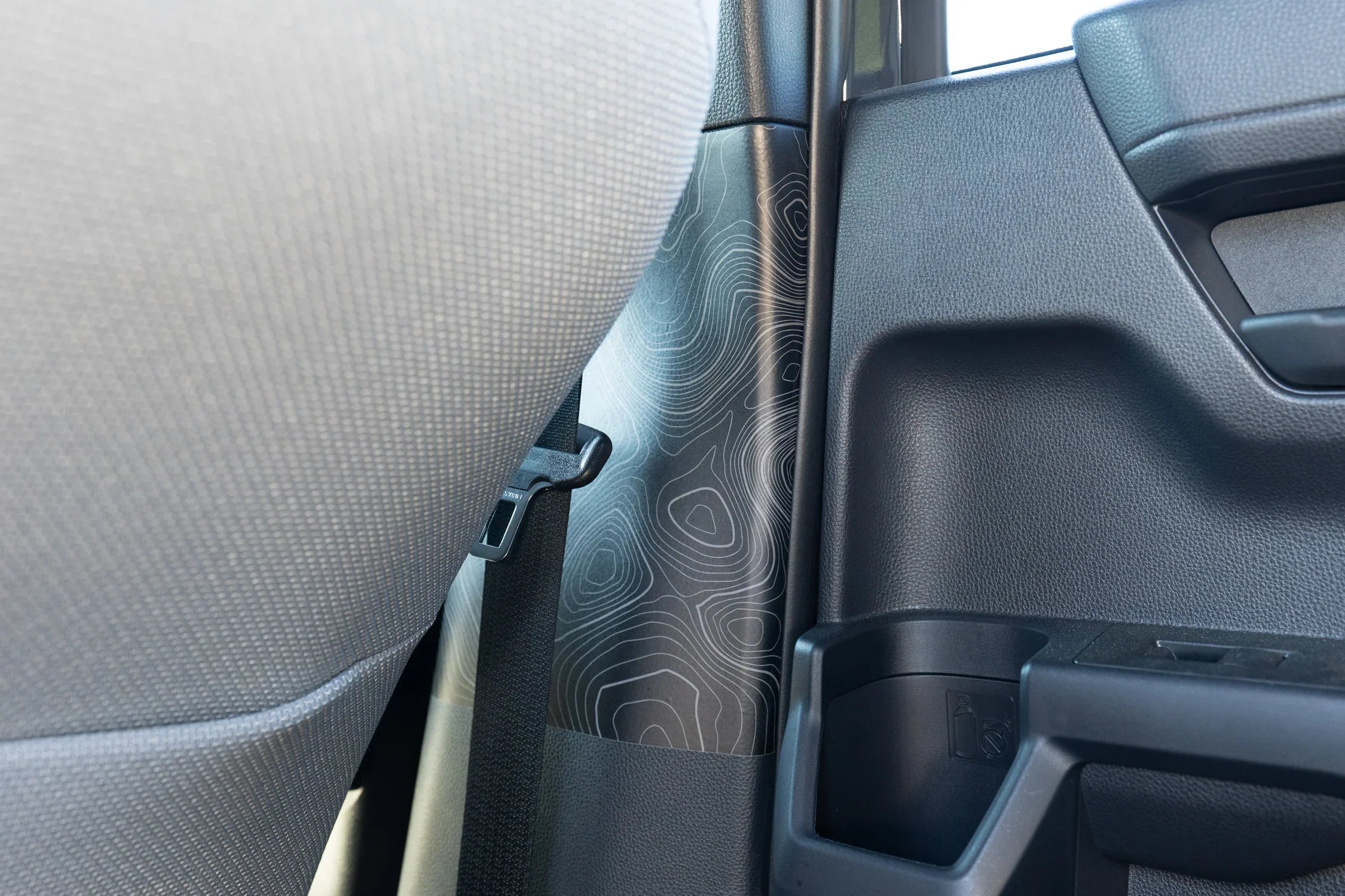 Topographic Seatbelt Panel Protection - 2024+ Tacoma / 2025+ 4Runner StickerFab