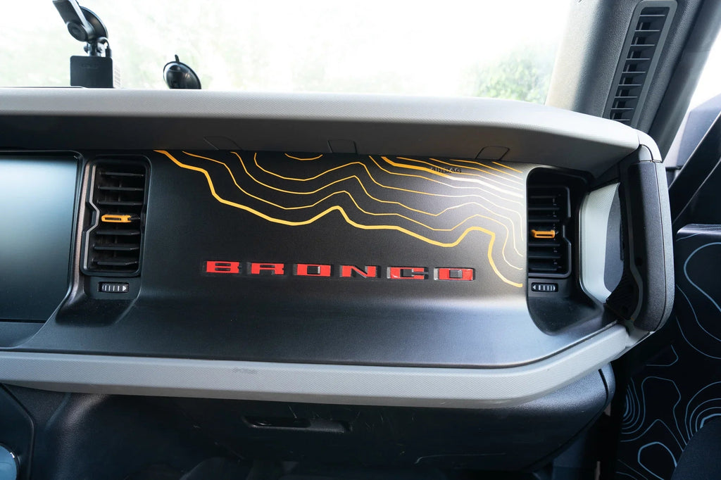 Topographic Map Dash Overlay V2 - 2021+ Bronco StickerFab
