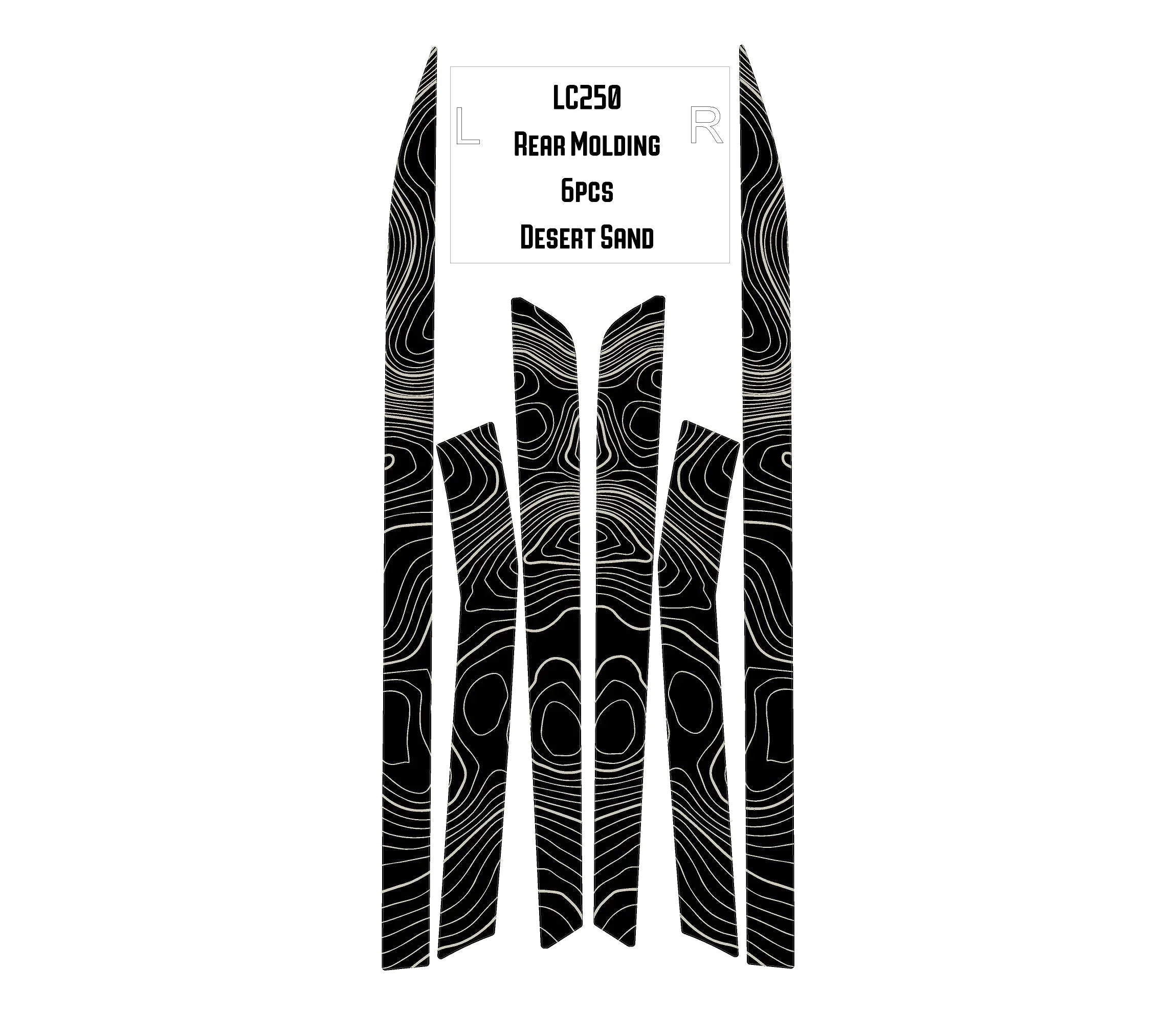 Topographic Rear Trim Overlays (6pcs) - 2024+ Land Cruiser / GX 550 StickerFab