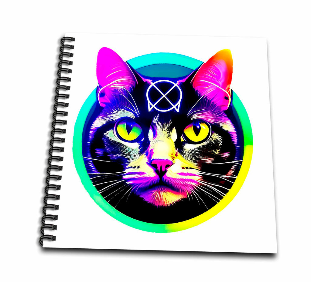 3dRose Cool Portrait of a Magical cat with a Mystical Sign on its... - Drawing Books (db-379300) 3dRose