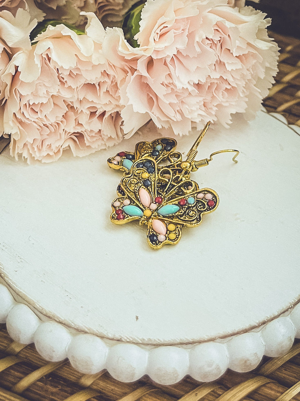 Beautiful Vintage Inspired Butterfly Earrings Rooted Home Goods