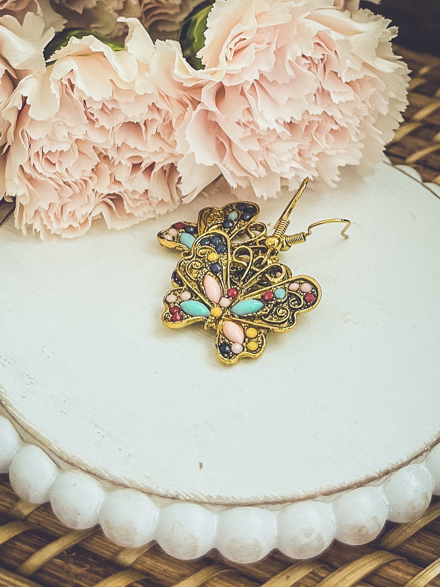 Beautiful Vintage Inspired Butterfly Earrings Rooted Home Goods