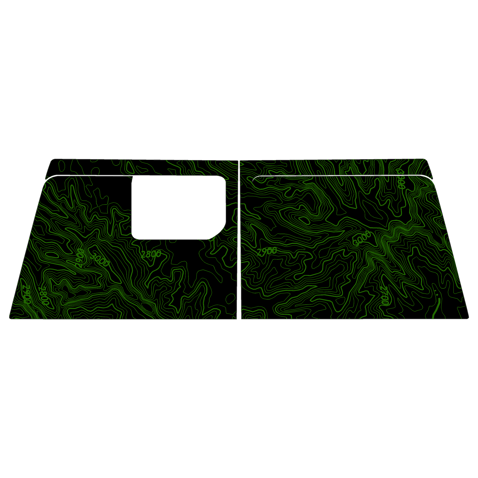 Topo Cargo Area Overlay Kit Part 1 (Printed Series) - 2021+ Bronco 4 Door StickerFab