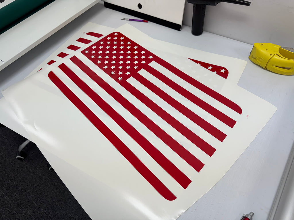 American Flag Rear Window Overlays - 2021+ Bronco 4 Door StickerFab